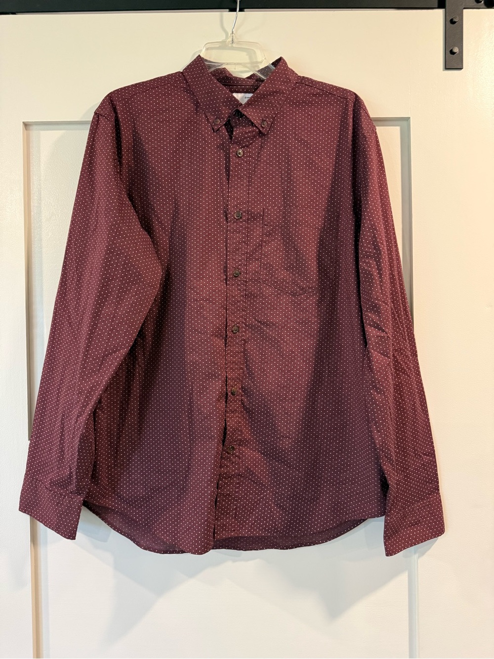 Old Navy Men's Burgundy Dot Button-Up Shirt